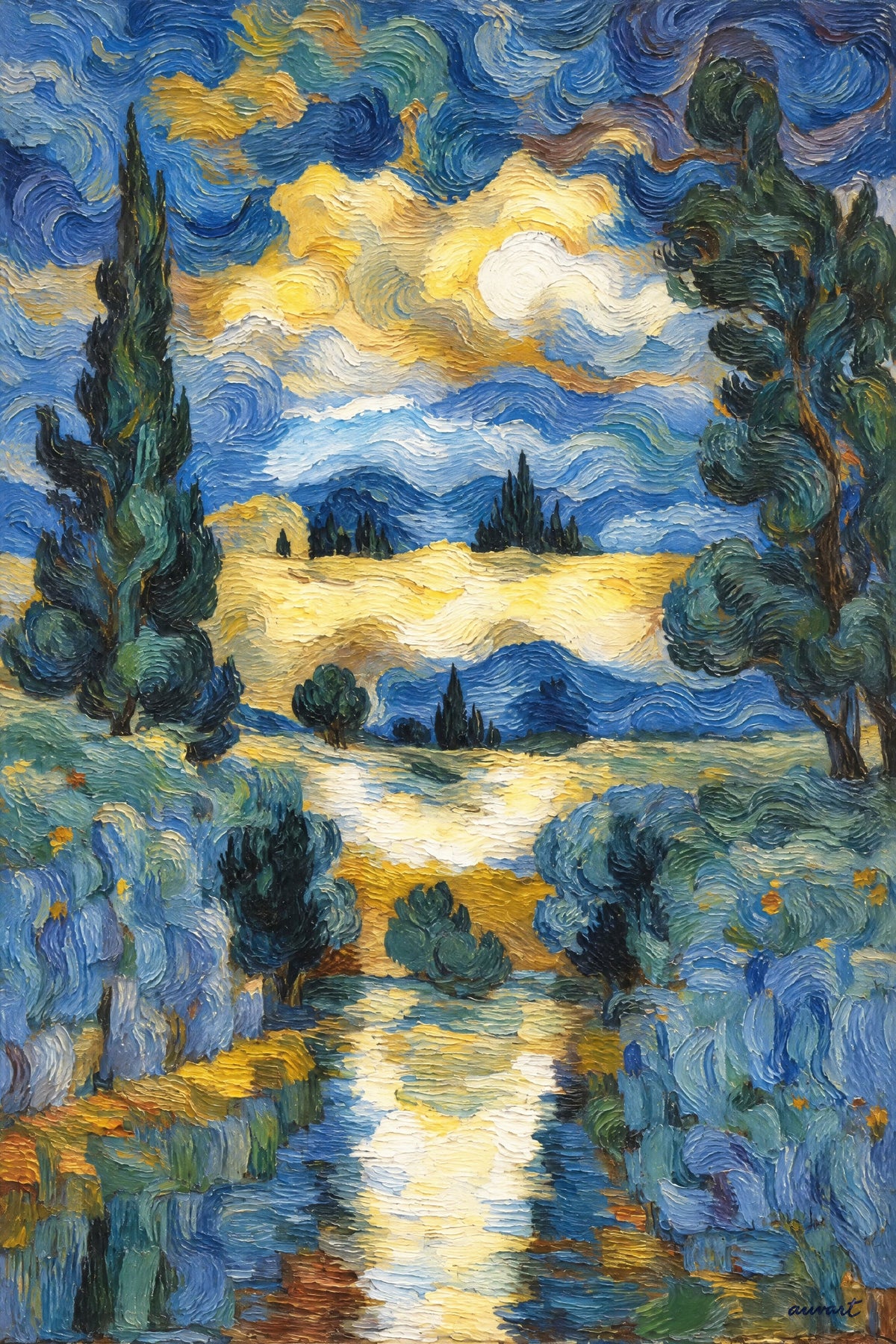 Auvart hidden memory oil painting