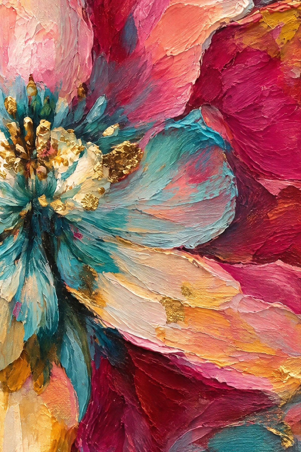 Close-up of the Alya brushwork and canvas texture