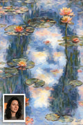 Chara hidden memory artwork with the original photo it was made from: a woman's portrait