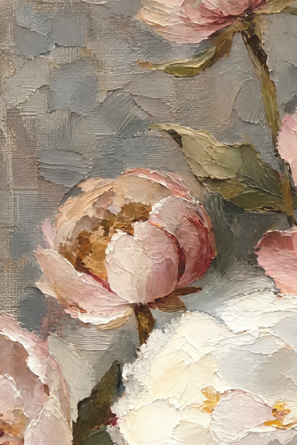 Close-up of the Deneb brushwork and canvas texture