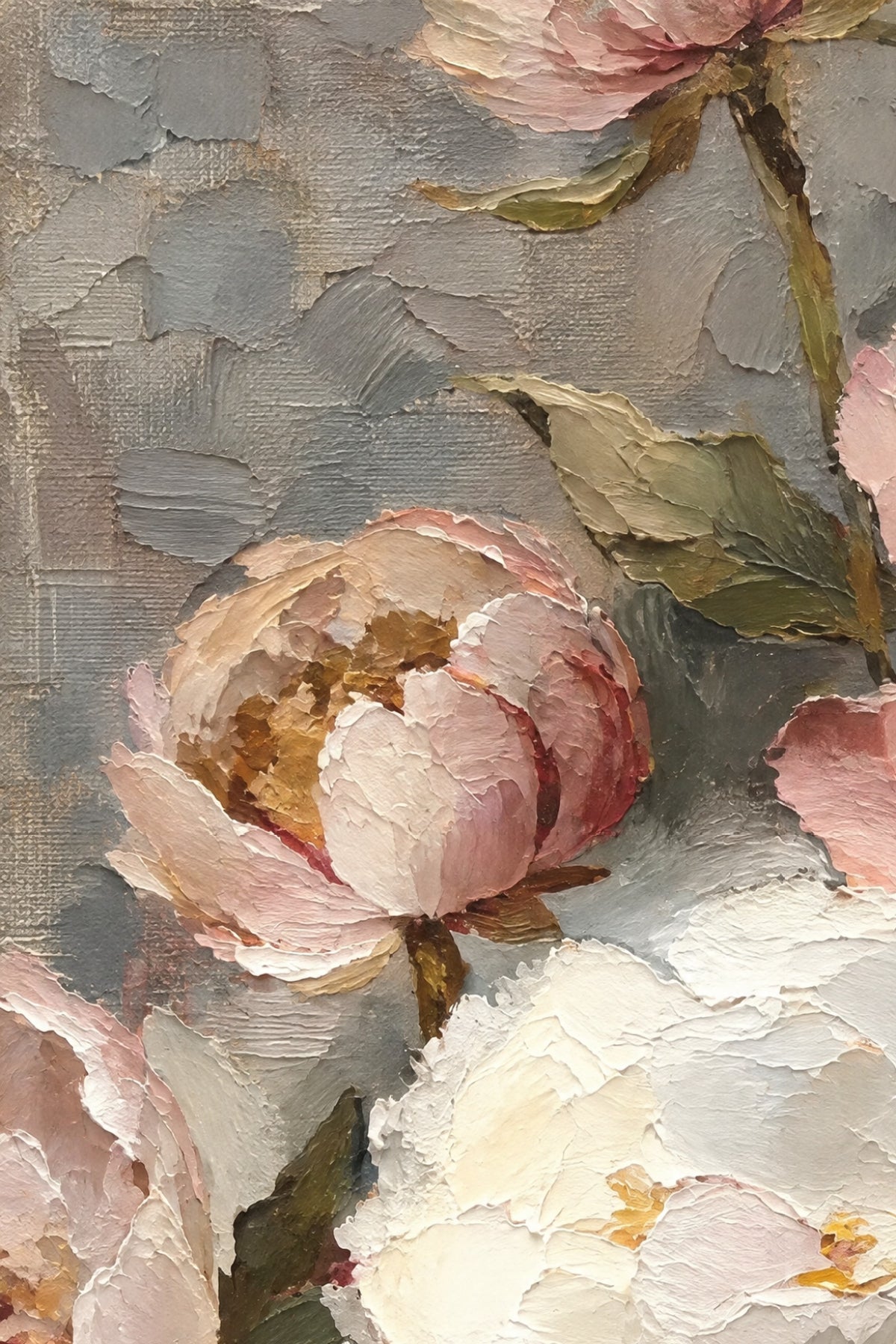 Close-up of the Deneb brushwork and canvas texture