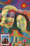 Electric Mirage hidden memory artwork with the original photo it was made from: a couple